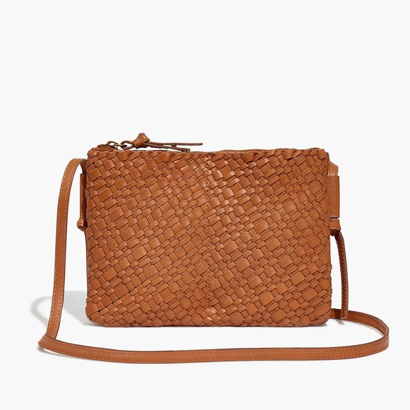 Madewell Handbags - Madewell the knotted crossbody purse bag in woven brown cow leather
